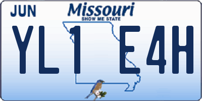 MO license plate YL1E4H