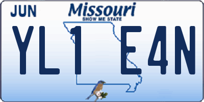 MO license plate YL1E4N