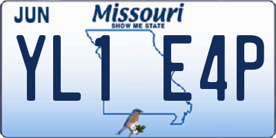 MO license plate YL1E4P