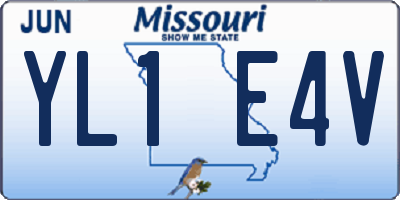 MO license plate YL1E4V
