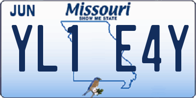 MO license plate YL1E4Y