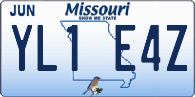 MO license plate YL1E4Z