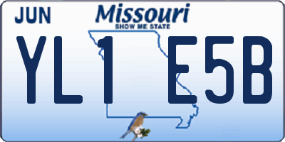 MO license plate YL1E5B