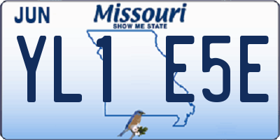 MO license plate YL1E5E