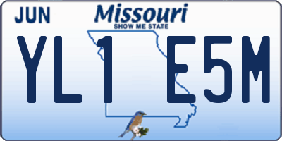 MO license plate YL1E5M