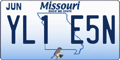 MO license plate YL1E5N