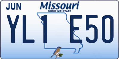 MO license plate YL1E5O