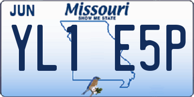 MO license plate YL1E5P