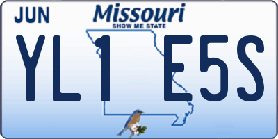 MO license plate YL1E5S