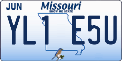 MO license plate YL1E5U
