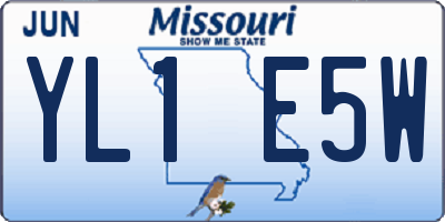 MO license plate YL1E5W