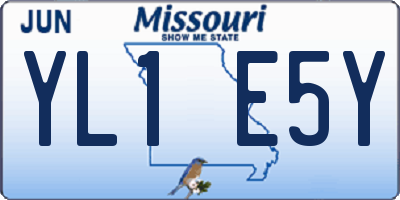 MO license plate YL1E5Y