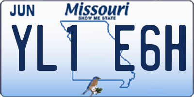 MO license plate YL1E6H