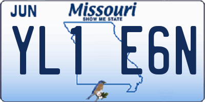 MO license plate YL1E6N