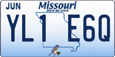 MO license plate YL1E6Q