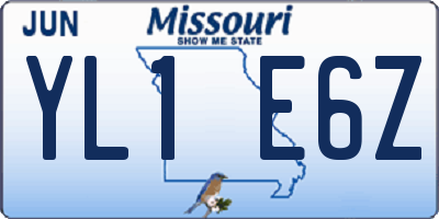 MO license plate YL1E6Z