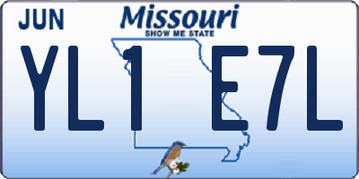 MO license plate YL1E7L