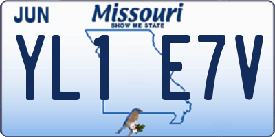 MO license plate YL1E7V