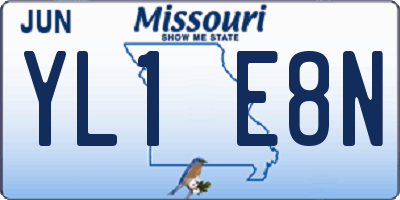 MO license plate YL1E8N