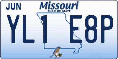 MO license plate YL1E8P