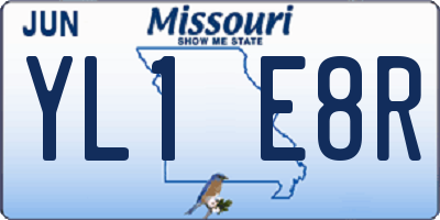 MO license plate YL1E8R