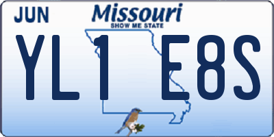 MO license plate YL1E8S