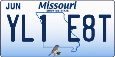 MO license plate YL1E8T
