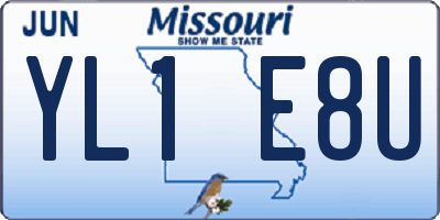 MO license plate YL1E8U