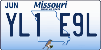 MO license plate YL1E9L