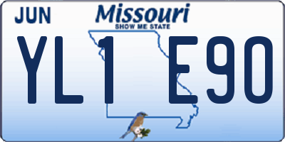 MO license plate YL1E9O
