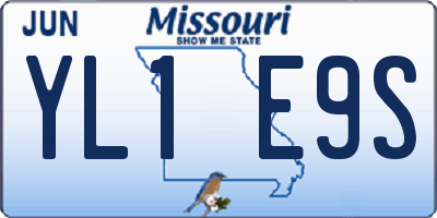 MO license plate YL1E9S