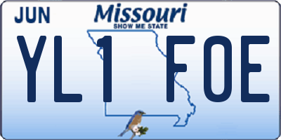 MO license plate YL1F0E