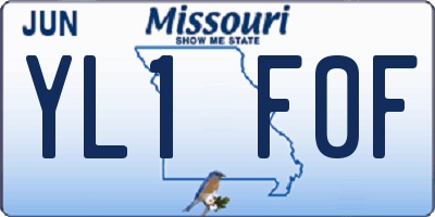MO license plate YL1F0F