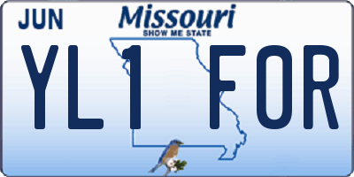 MO license plate YL1F0R