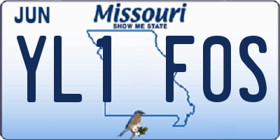 MO license plate YL1F0S
