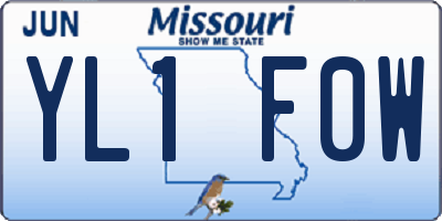 MO license plate YL1F0W