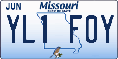 MO license plate YL1F0Y