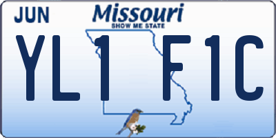 MO license plate YL1F1C