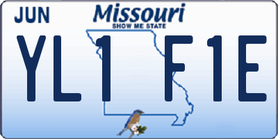 MO license plate YL1F1E