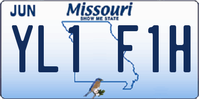 MO license plate YL1F1H