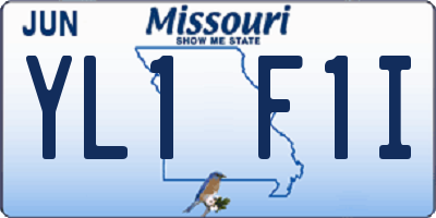 MO license plate YL1F1I