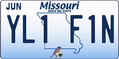 MO license plate YL1F1N