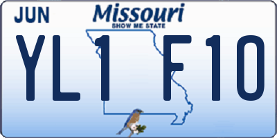 MO license plate YL1F1O