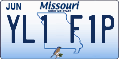 MO license plate YL1F1P
