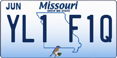 MO license plate YL1F1Q