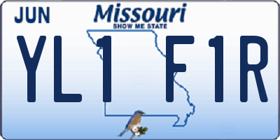 MO license plate YL1F1R