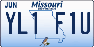 MO license plate YL1F1U
