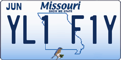 MO license plate YL1F1Y