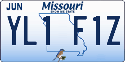 MO license plate YL1F1Z