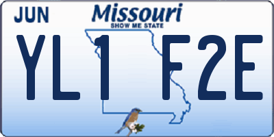 MO license plate YL1F2E